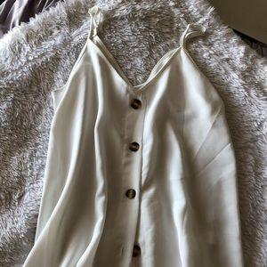 Button Front White Cami